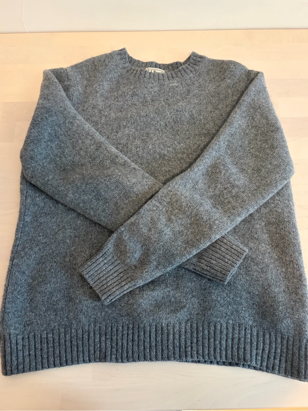 100% Wool Grey L.L. Bean Sweater
